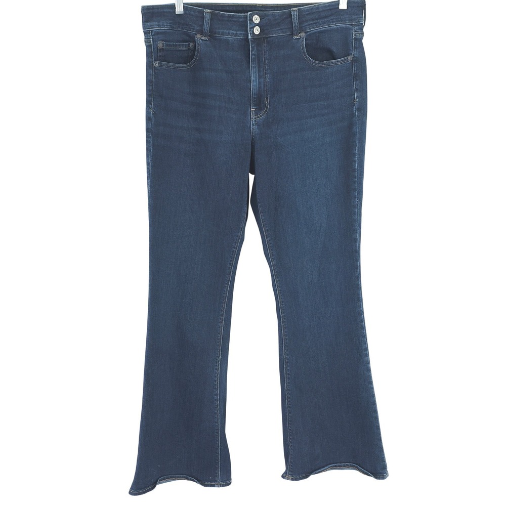 American Eagle Flare Jeans Womens 18 Regular Dark Blue Super Stretch High‎ Rise